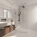 Frameless Shower Screen Fixed Free Standing body curved glass Panel 2100H pre-drilled