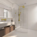 Frameless Shower Screen Fixed Free Standing body curved glass Panel 2100H pre-drilled
