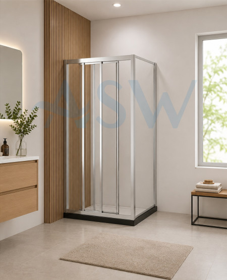 Fully Framed Corner Shower Screen Sliding Door 2000H Chrome