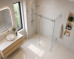 Frameless Shower Screen Corner Fixed Panel & Sliding Door & Return 2050H