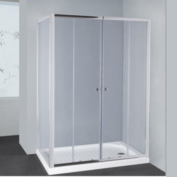 Semi Frameless Shower Screen Corner with Double Sliding Doors 1900H adjustable