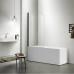 Frameless Shower Screen Pivot Swing Panel with curved corner Bathtub 1500H 6mm