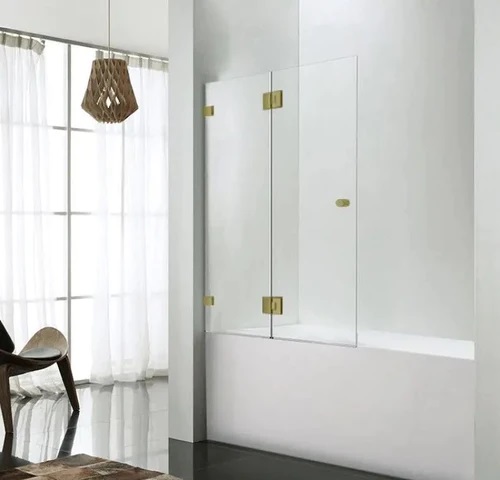 Frameless Shower Screen Hinge Panel & Door Bathtub 1500H pre-drilled glass