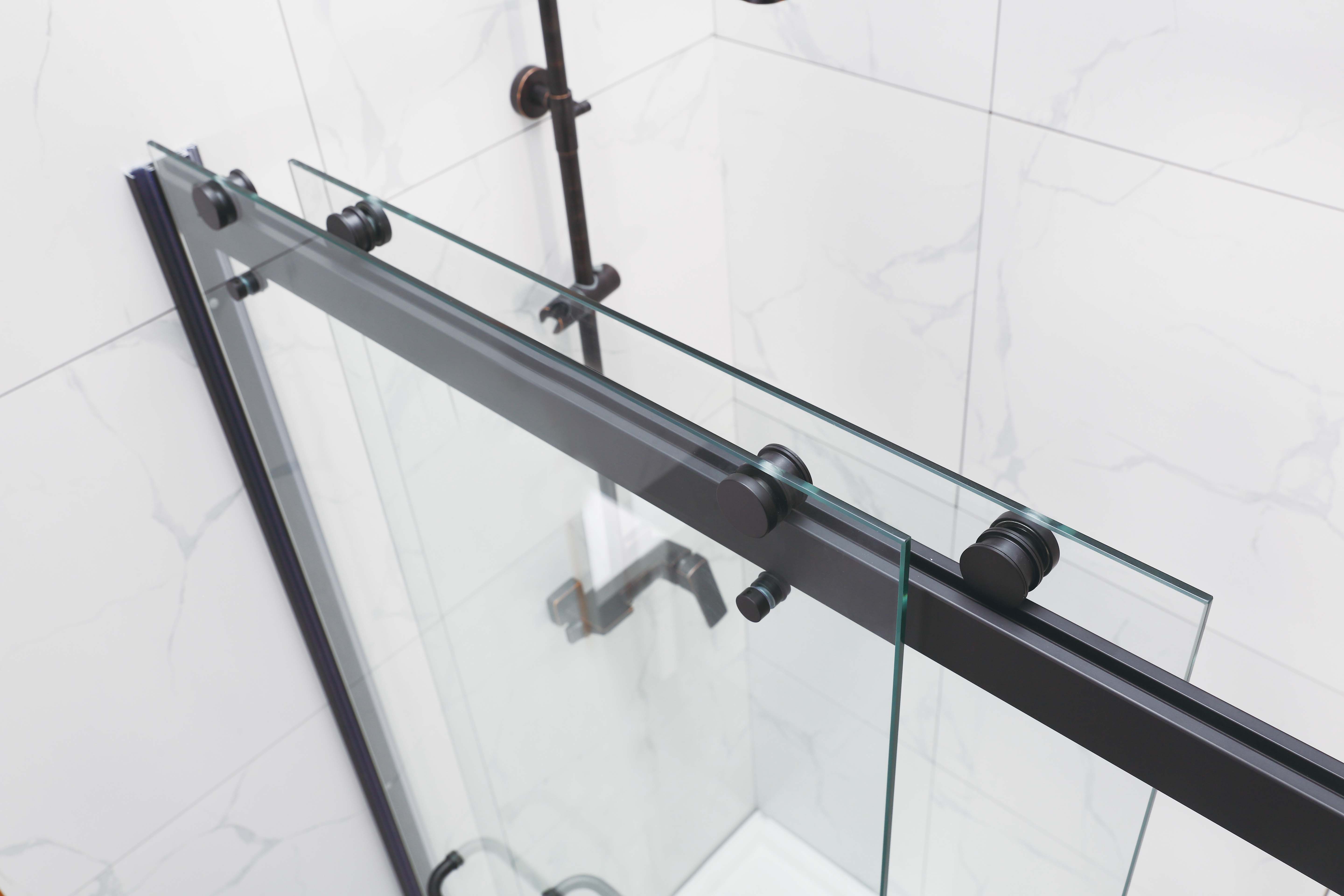 Frameless Shower Screen with Two By-Passing Sliding Doors 2000H