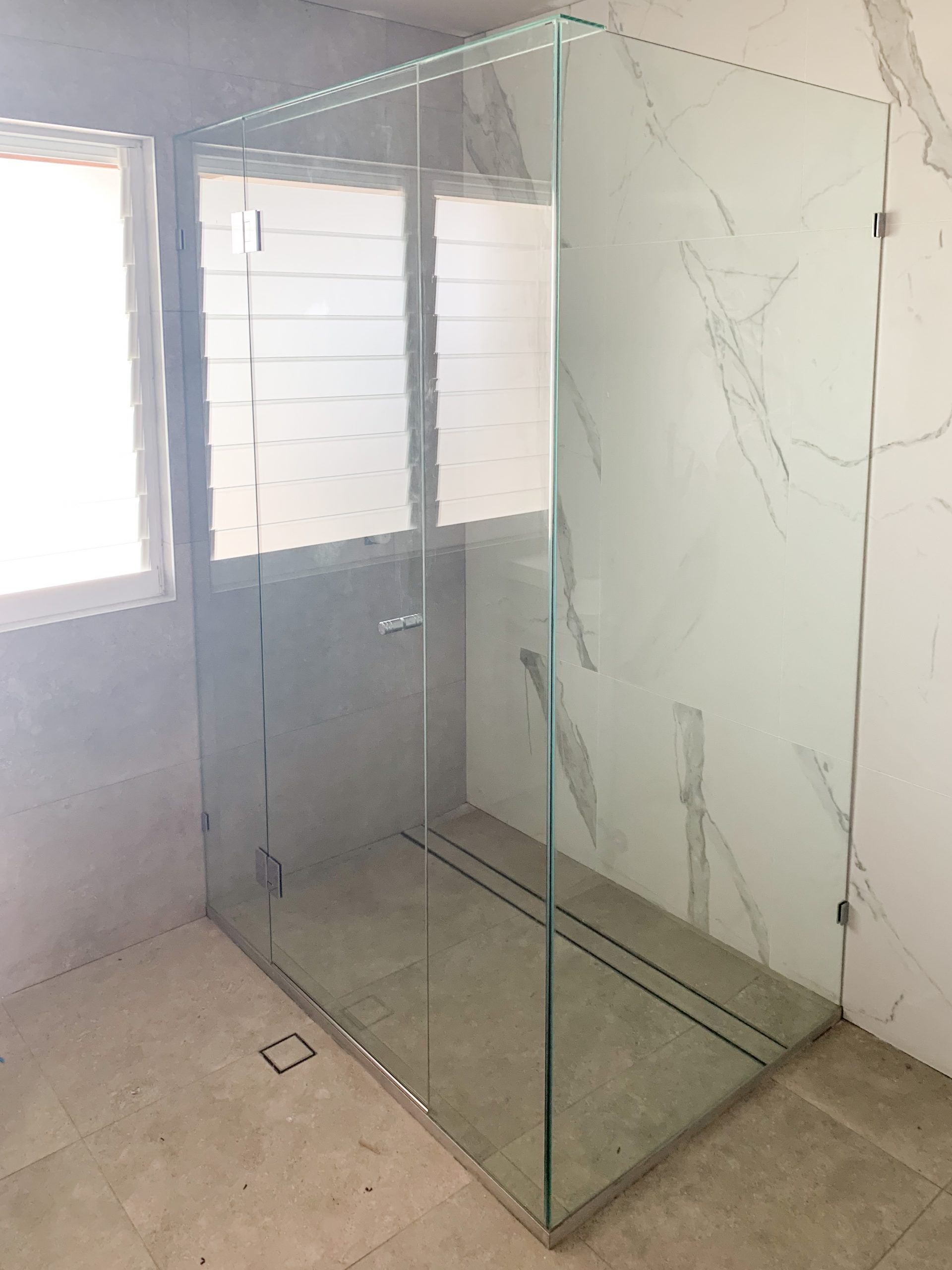 Frameless Shower screen Corner Hinge Panel & Door & Infill & Return 2050H